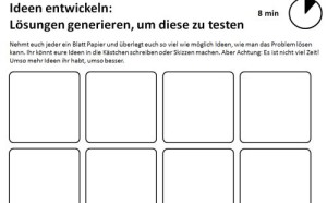 Arbeistblatt zum Ausfüllen mit Ideen für Handynutzung in Schule.