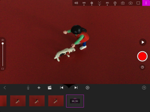 Screenshot der App "StopMotion Studio" zu sehen sind zwei Playmobilfiguren