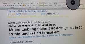 Formatierungsbeispiele im Programm Word