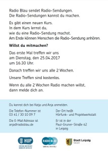 Flyer Rückseite