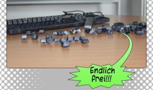 Ausschnitt aus dem Comic: Die ausgebauten Tastatur-Tasten rufen "Endlich frei!"