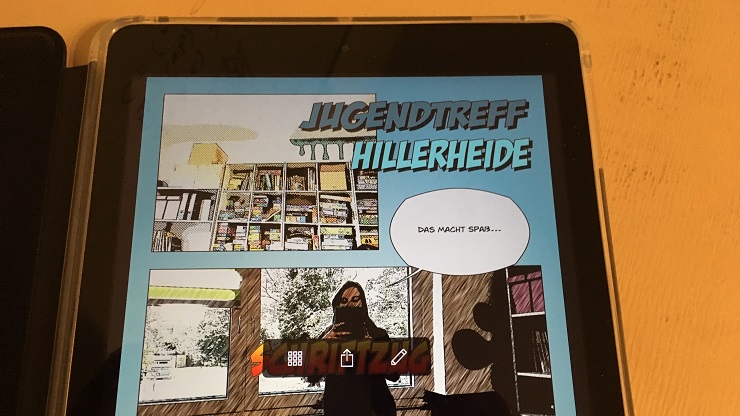 Tablet mit Comic