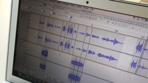 Mac-Bildschirm mit Audioschnittprogramm Audacity
