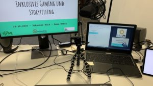 Streaming-Setup für Online-Workshop Inklusives Storytelling