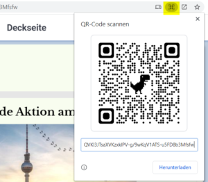 Book Creator E-Book QR-Code über den Chrome-Browser teilen