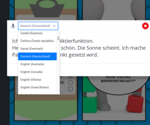 Diktierfunktion von Book Creator online