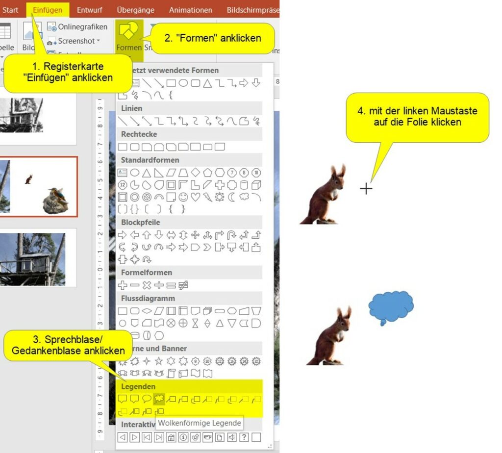 Sprechblase einfügen in PowerPoint