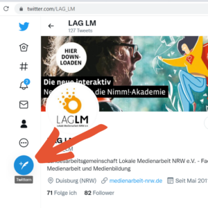 Screenshot Twitter Beitrag einstellen