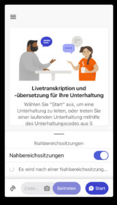 Screenshot der App Group Transcribe