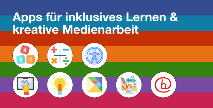 Cover des App-Katalogs: Apps für inklusives Lernen und kreative Medienarbeit