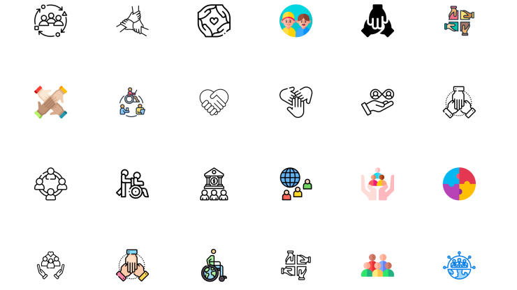 Piktogramme und Icons für barrierefreie Materialien